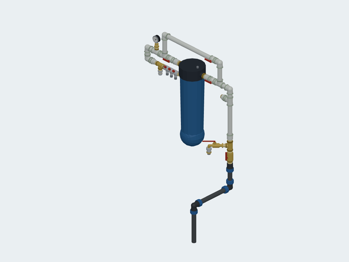 Water service entry into a private house