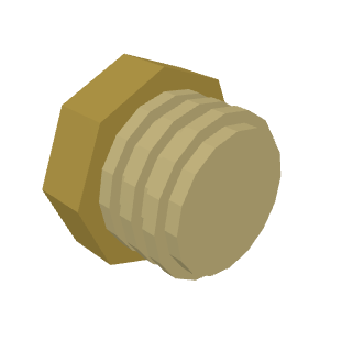 Brass reducing bush 1/4" F × 1/2" M