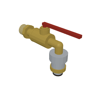Brass garden valve 3/4" M with quick coupling